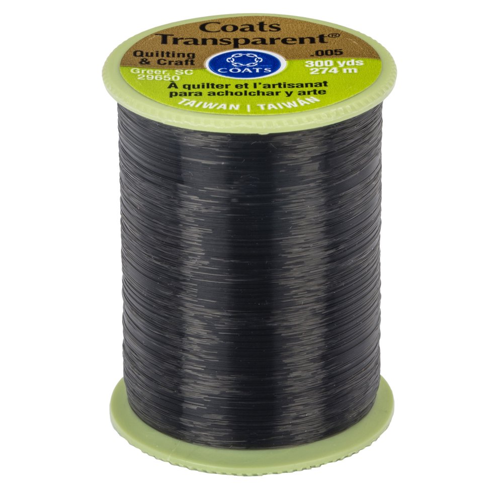 Coats & Clark Nylon Monofilament Dark Transparent Thread, 300 Yd.