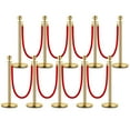thumbnail image 1 of Bingirl 10PCS Stanchion Posts Queue with Red Velvet Rope 5 FT Red Carpet Ropes and Poles Crowd Control Barriers Queue Line Rope Barriers, 1 of 4