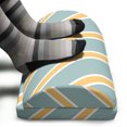 thumbnail image 3 of Shabby Flora Foot Rest, Nostalgic Diagonal Bold and Thin Stripes Geometric Simplistic, Non-Slip Backing Adjustable Ergonomic Memory Foam Leg Support for Office, Almond Green Apricot, by Ambesonne, 3 of 5