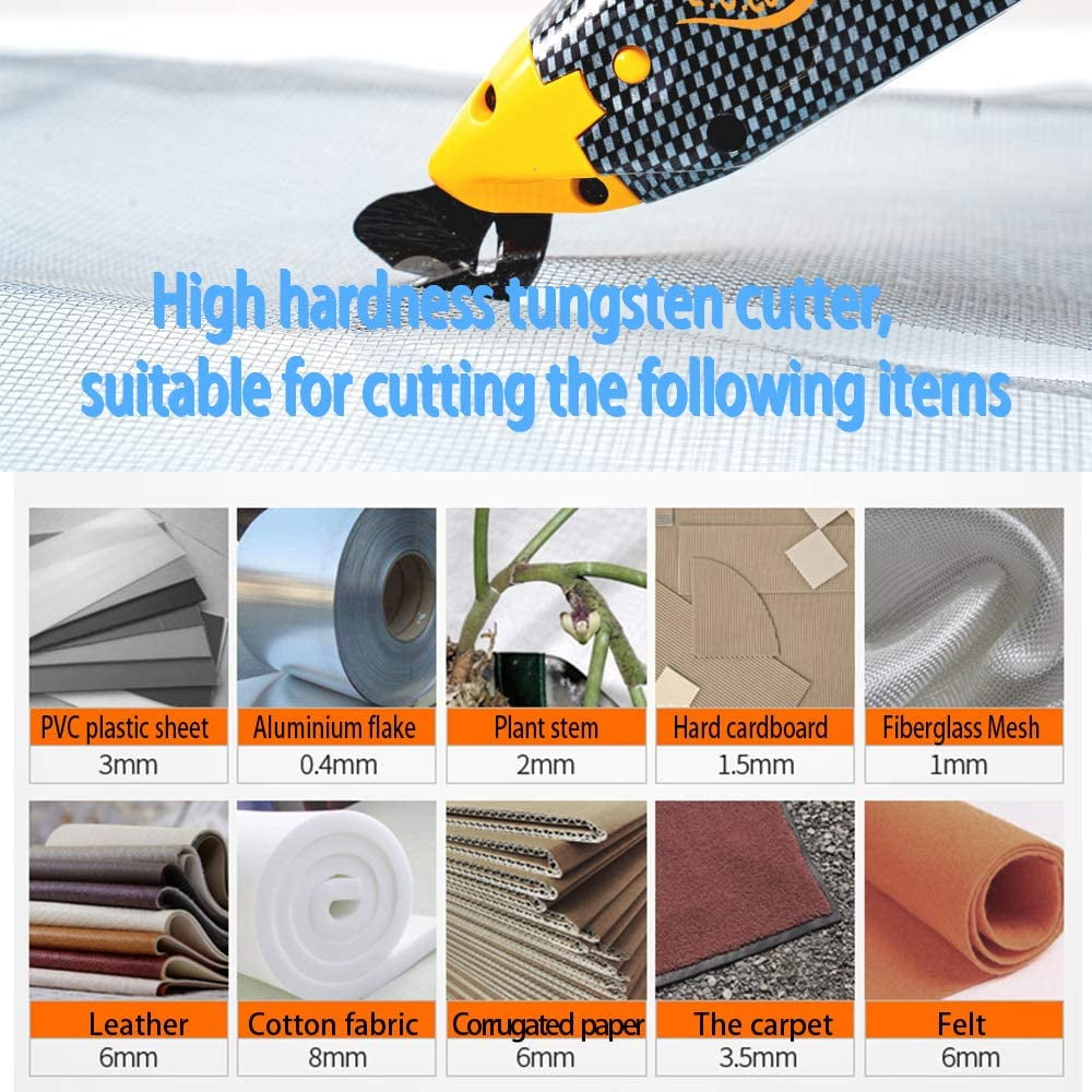 lectric Fabric Scissors Box Cutter for Crafts, Sewing, Cardboard,Cordless Electric Scissors Fabric Cutter with 2 Cutting Blades, Zip Snip Electric Scissors for Cutting Fabric Cloth