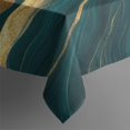 thumbnail image 3 of Teal Gold Wave Marble Pattern Rectangle Tablecloth 60"x84",Waterproof Polyester Rectangle Table Cloth, Wipeable Spillproof Polyester Tablecloth for Dining, Camping, Indoor and Outdoor, 3 of 5