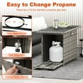 thumbnail image 4 of Gymax 44.5'' Propane Fire Pit Table w/ Metal Slatted Tabletop & Stainless Steel Burner Gray, 4 of 6