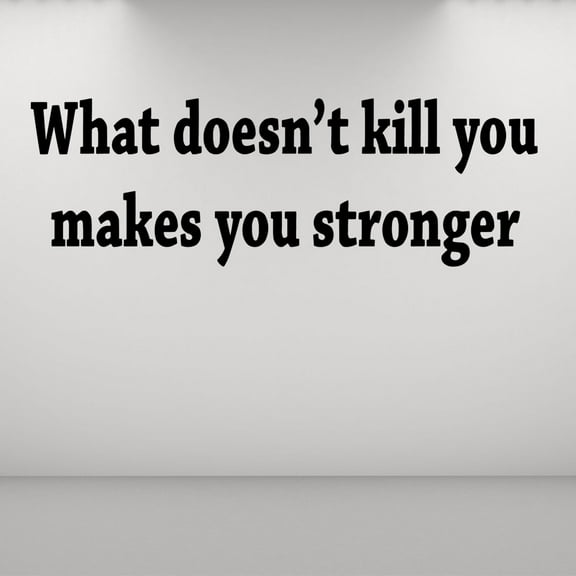 VWAQ What Doesn't Kill You Makes You Stronger Decal Wall Quote Inspirational Vinyl Sticker (9"H x 22"W Black)