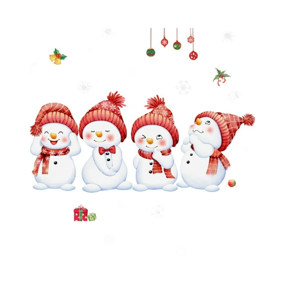 PEIBang Christmas Window Clings,Snowman Snowflake Christmas Window Decals Xmas Removable Double-Sided Stickers for Winter Holiday Home Office Decor