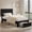 Black, variant on Velvet Upholstered Twin Bed Frame with 1 Storage Drawers, Adjustable Headboard, Rivet Trim, No Box Spring Needed