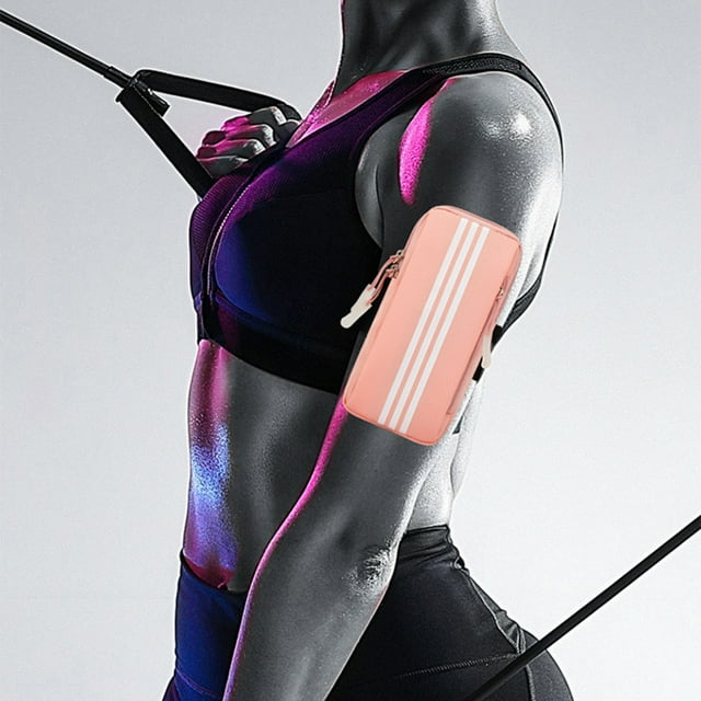 Fermeture Éclair Bras de Cellulaire Sac de Cellulaire Randonnée Course Pochette de Rangement Ajustable Entraînement Physique Entraînement Support en Tissu Oxford Noir