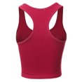 thumbnail image 3 of A2Y Women's Basic Cotton Casual Scoop Neck Sleeveless Cropped Racerback Tank Tops Fuchsia S, 3 of 3