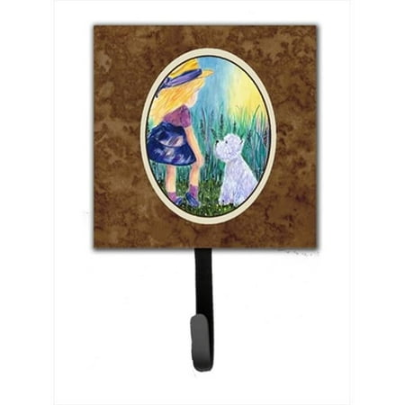 Little Girl With Westie Leash Holder Or Key Hook