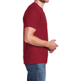 thumbnail image 3 of Hanes Men Beefy-T Crew Neck T-Shirt, Comfortable Short Sleeve Classic Fit Tee, Deep Red, M, 3 of 5