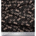 thumbnail image 3 of Soimoi Black polyester Crepe Fabric Cherries Fruits Print Fabric by Yard 42 Inch Wide, 3 of 3