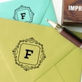 thumbnail image 2 of Printtoo Square Swirl Border Alphabet F Monogram Wood Mounted Rubber Stamp Office Stationary, 2 of 5
