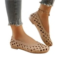 thumbnail image 2 of Women Hand Woven Hollow Slip-on Flat Shoes, Breathable Cutout Closed Toe Casual Walking Flats, Non-slip Lightweight Summer Daily Loafers, 4 Colors Available, 2 of 5