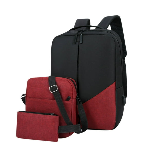 AnuirheiH Laptop Backpack Set of 3,15.6Inch Water Resistant Padded Computer Bag with USB Charging Port for Study Work, Durable Anti Theft College School Students Bookbag for Men Women Gifts