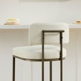 thumbnail image 3 of CHITA 26 inch Counter Height Bar Stool Set with Brass Frame Set of 2, Fabric in Linen, 3 of 9