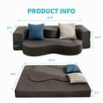 thumbnail image 2 of CECER Queen Size Convertible Futon Sofa Bed, Floor Sofa Bed Foldable, Foam Folding Mattress Sleeper, Cloth Fabrics Floor Couch Lounge Sleeper Bed for Living Room Bedroom Dark Grey, 2 of 7