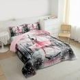 thumbnail image 3 of Manfei Kawaii Ballet Princess Bedding Comforter Set, Romantic Paris Eiffel Tower Twin Comforter Sets, Oil Printing Reversible Bedding Set, Lightweight Room Decor, 2-Piece, 3 of 8