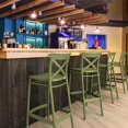 thumbnail image 2 of Compamia Cross Contemporary Resin Indoor Outdoor Bar Stool Olive Green, 2 of 7