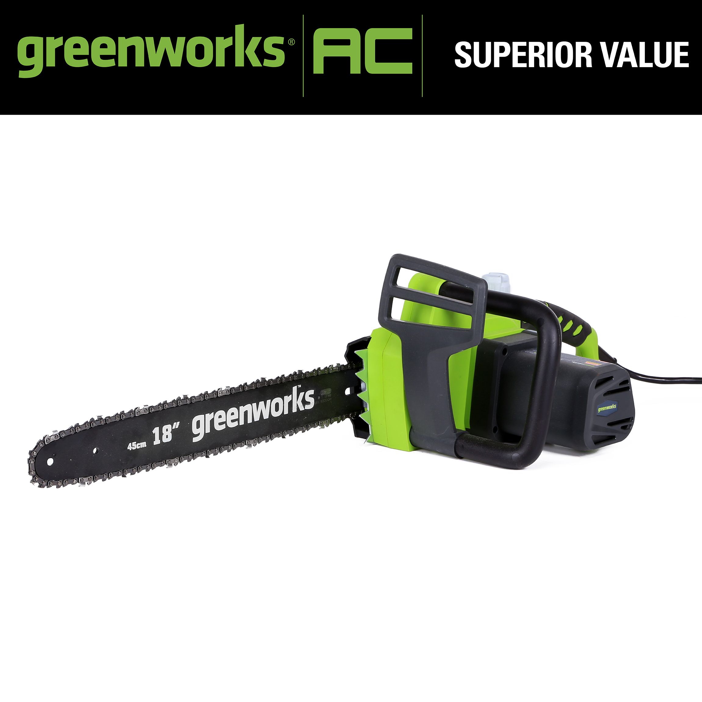 Greenworks 14.5 Amp 18" Corded Electric Chainsaw 20332 - image 4 of 14