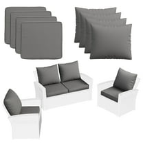 ECOPATIO Outdoor Cushions for Patio Furniture, 4'' Replacement Cushions, Set of 4 Water-Resistant Outdoor Sectional Cushions for Sofa Couch Chair (Grey)