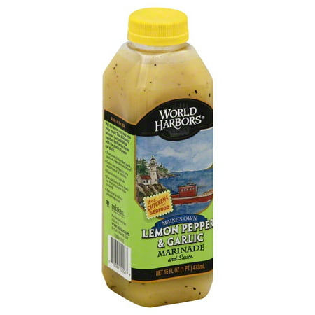 World Harbors® Maine's Own Lemon Pepper & Garlic Sauce & Marinade 16 fl. oz.