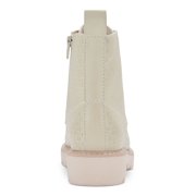 DOLCE VITA Womens Beige 1 Platform Lace-Up Front Heel Pull-Tab Lug Sole Padded Piker Round Toe Block Heel Zip-Up Combat Boots 7.5