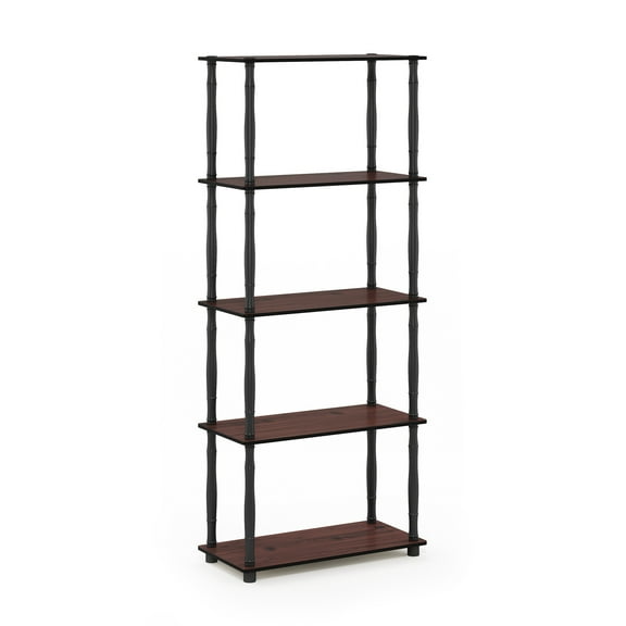 Furinno Wire 6-Tier Industrial Style Metal Frame Display Shelf, 16 Wide, Finn Oak