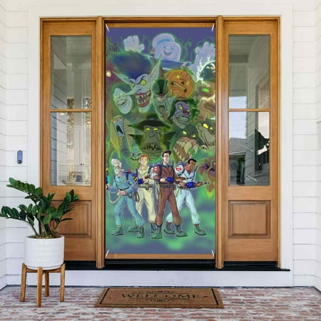 Ghostbusters Door Cover Decorated Banner Tapestry Home Decoration Holiday Party Supplies Door Banner Porch Sign Banner 72.8 x 35.4 Inch