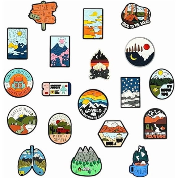 Outdoor Shoe Charms Decoration for Clog Sandals Shoes Accessories Bracelet Wristband camped out gift for Outdoor enthusiasts Birthday Party Favor Gifts