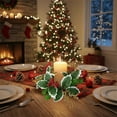 thumbnail image 2 of chaungfeng Christmas Candle Ring Wreath, Green Artificial Candle Wreath for Christmas Party Wedding Table Center Decor (8 inch), 2 of 6