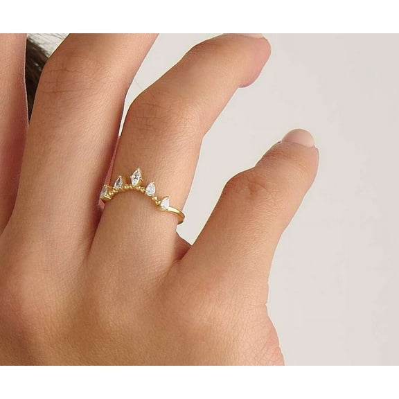 vylahjewellery Marquise Cut 1.50 CT Moissanite Diamond Ring 10K White Gold Handmade Engagement Ring Gift for Her