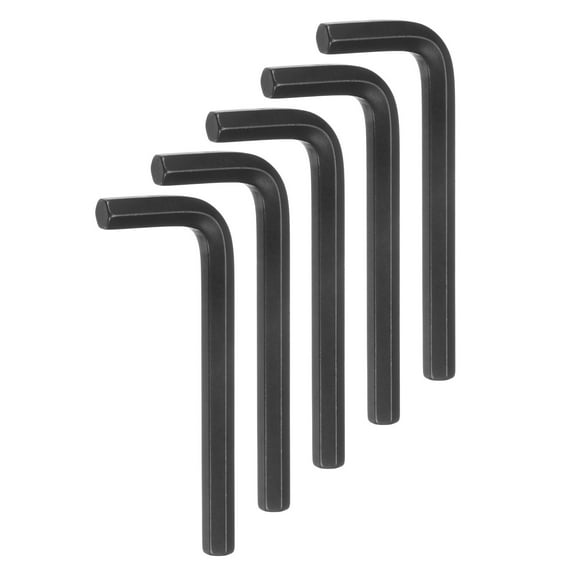 Uxcell 5pcs Hex Key Wrench 5/16" L-Shape Hexagon SAE L key Wrenches Chrome Vanadium Steel Repairing Tool, Black