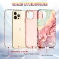 thumbnail image 2 of CASEFIV for iPhone 12 Pro Max Case,Marble Pattern Heavy Duty Shockproof Full Body Protective Phone Cover for Women Girls,Rose Gold, 2 of 8