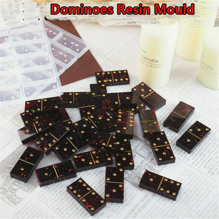 Hesxuno Domino Molds For Resin Casting, Resin Domino Set, Domino And Domino  Box For DIY Personalized Dominoes, Dominoes Game Silicone Molds Set 