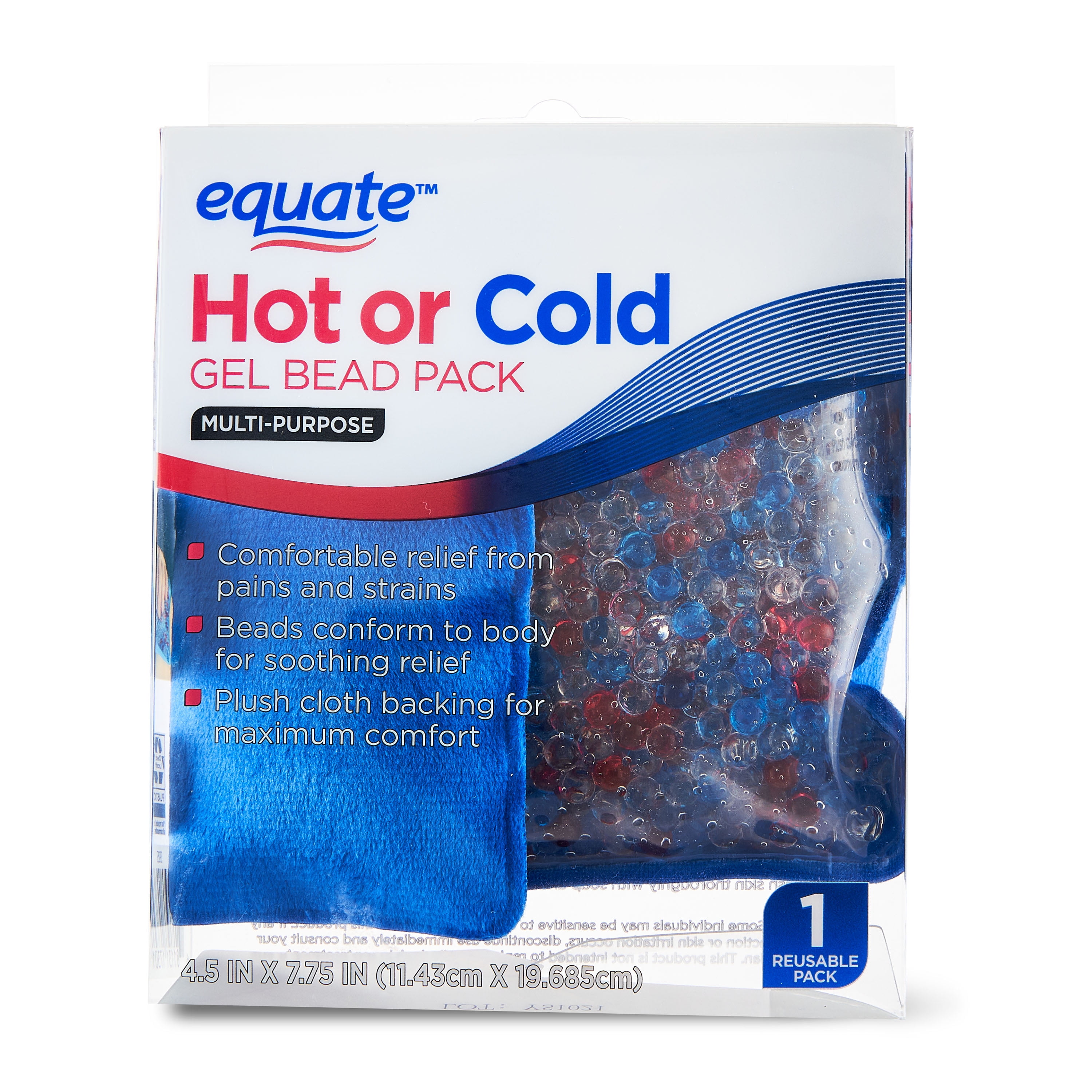 Equate Multi-Purpose Hot or Cold Gel Bead Pack, 4.5 x 7.75