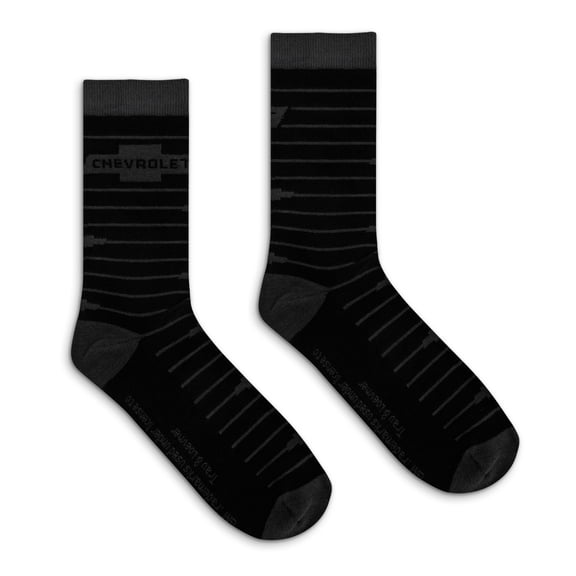 Tee Luv Men's Chevrolet Bowtie Car Emblem Striped Crew Socks (Men's)