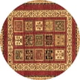 thumbnail image 1 of Ahgly Company Indoor Round Abstract Brown Modern Area Rugs, 6' Round, 1 of 4
