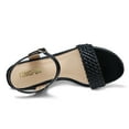 thumbnail image 4 of SHIBEVER Women's Wedge Sandals Braided Summer Casual Ankle Strap Open Toe Low Heel Dressy Sandal Shoes Black 7, 4 of 6