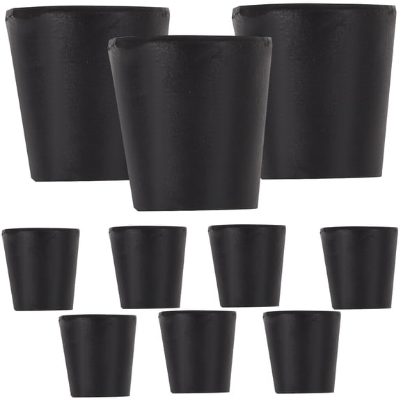 Rubber Stoppers with Hole for Test Tubes and Flasks Easy to Use in Laboratories Black 10pcs