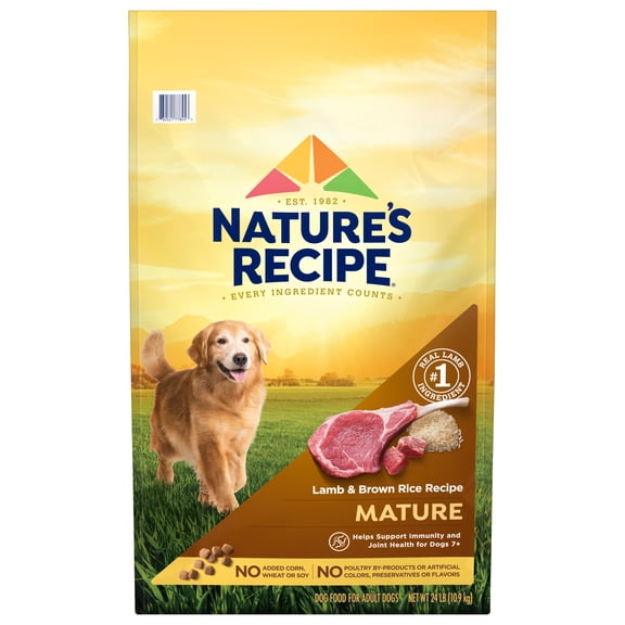 Nature's Recipe Senior Dry Dog Food, Lamb Meal & Rice Recipe (Various Sizes)