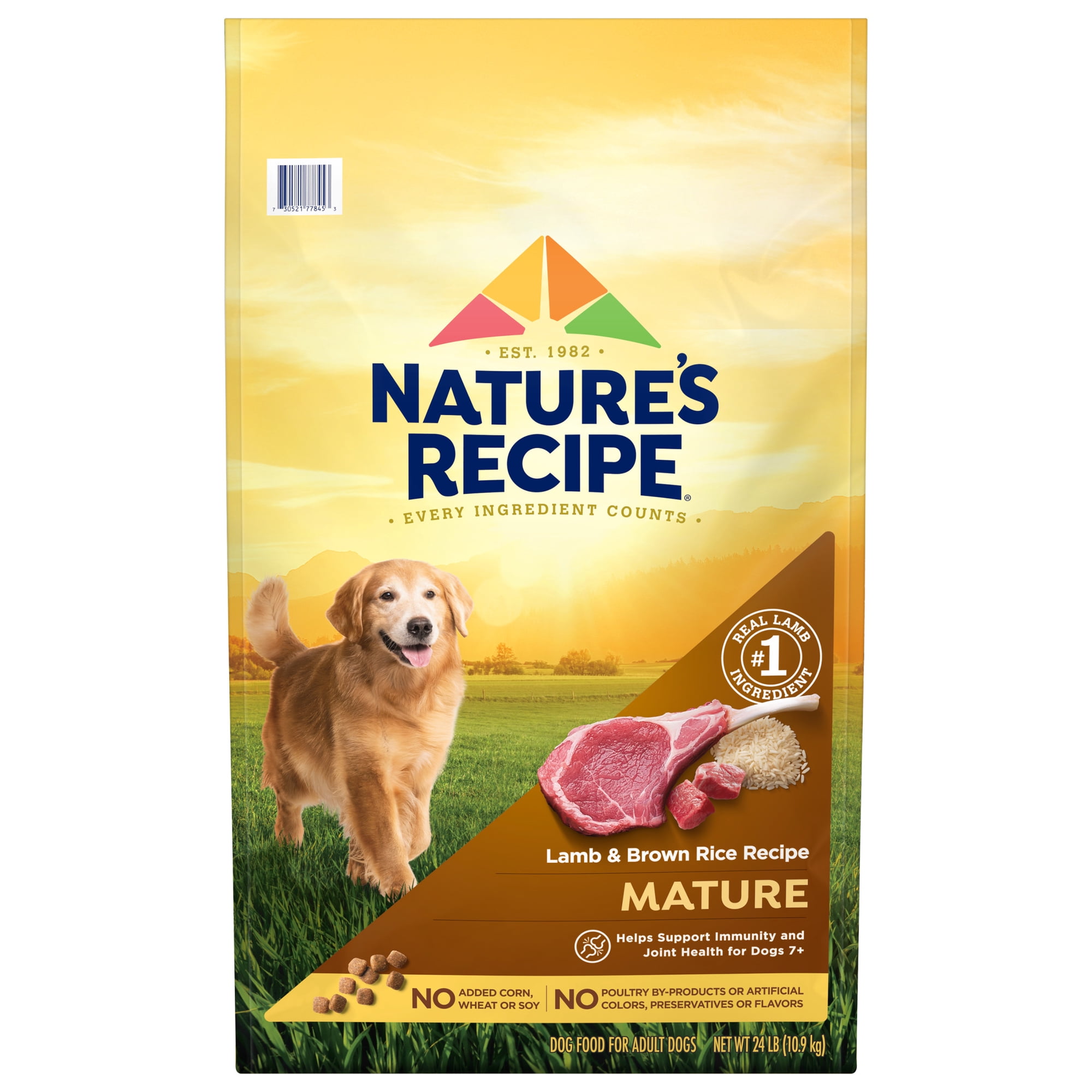 Nature's Recipe Mature Lamb & Brown Rice Dry Dog Food for Senior Dogs, 24 lb Bag