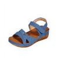 thumbnail image 6 of PEONAVET Women's Fashion Casual Summer New Hollow Wedge Heel Beach Thick-Soled Sandals, 6 of 6