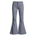 thumbnail image 6 of Girls School Uniform High Waist Slim Fit Pocketed Elastic Plaid Print Flared School Uniform Trousers Back-To-School Pants for Girls 5-6 Years, 6 of 6