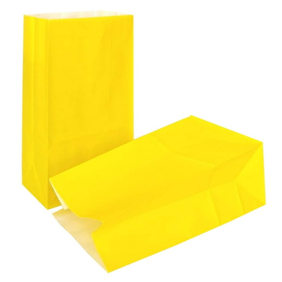 KEYYOOMY Small Paper Bags Yellow Party goody Bags for Party (24 cT, 35 X 24 X 71 In)