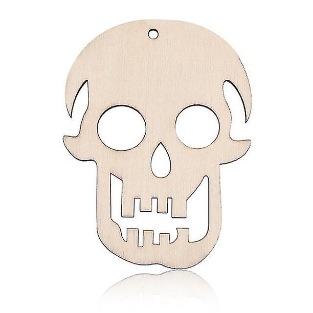 10 Uds Diy decoración de Halloween colgante de madera bruja fantasma esqueleto artesanías de madera suministros de decoración para fiestas