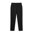 thumbnail image 3 of Men's Linen Trousers Lightweight Summer Casual Pants Slim Fit Drawstring Elastic Waistband Beach Holiday Yoga Comfortable Breathable Men's Pants for Travel Loose Fit Big and Tall, 3 of 6