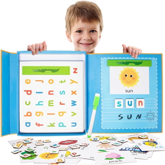 Lauon Magnetic Letters and Numbers Set English Cardboard Puzzle Early Education Toy 52 Pcs