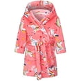thumbnail image 2 of Kids Bathrobe Hooded Girls Boys Dressing Gown Flannel Bath Robe With Hood Lightweight Pyjama Animal Pattern Nightwear Sleepwear Unisex Age 1 2 3 4 5 6, 2 of 5