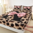 thumbnail image 4 of Erosebridal Abstract Cheetah Pattern Full Size Sheets For Kids,Classic Leopard Print Letter N Monogram Bed Sheets 4-Piece, 4 of 6