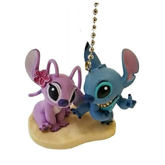 Stitch & Angel Girlfriend 3" Pvc Fan Lamp Light Pull Chain Figure Figurine Lilo