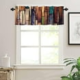 thumbnail image 3 of Rustic Barn Door Valance, Rod Pocket Colorful Farmhouse Wooden Board Texture Western Wood Cabin Country Blackout Window Valance for Kitchen Living Room, 54x18in, 3 of 5